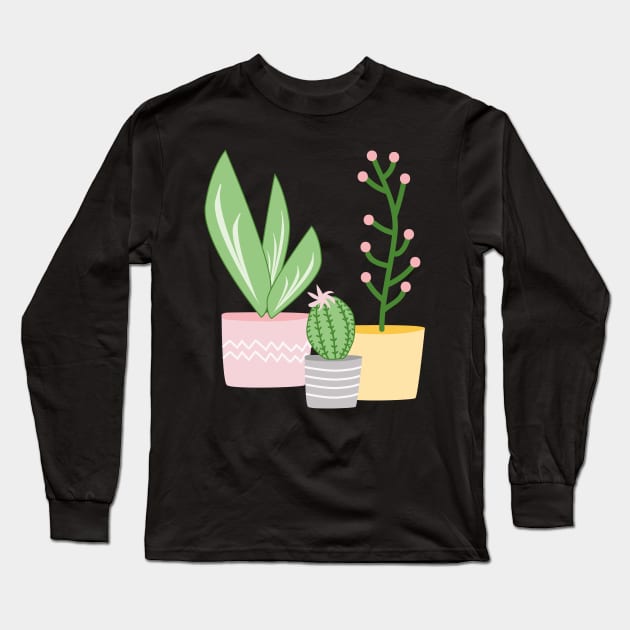 Plant life, three in a row Long Sleeve T-Shirt by ColorsHappiness